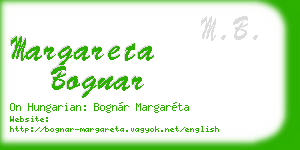 margareta bognar business card