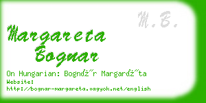margareta bognar business card